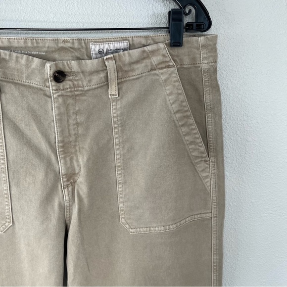 AG Analeigh High Rise Straight Crop Jeans Sulphur Desert Taupe Casual Women 32 - Picture 6 of 13
